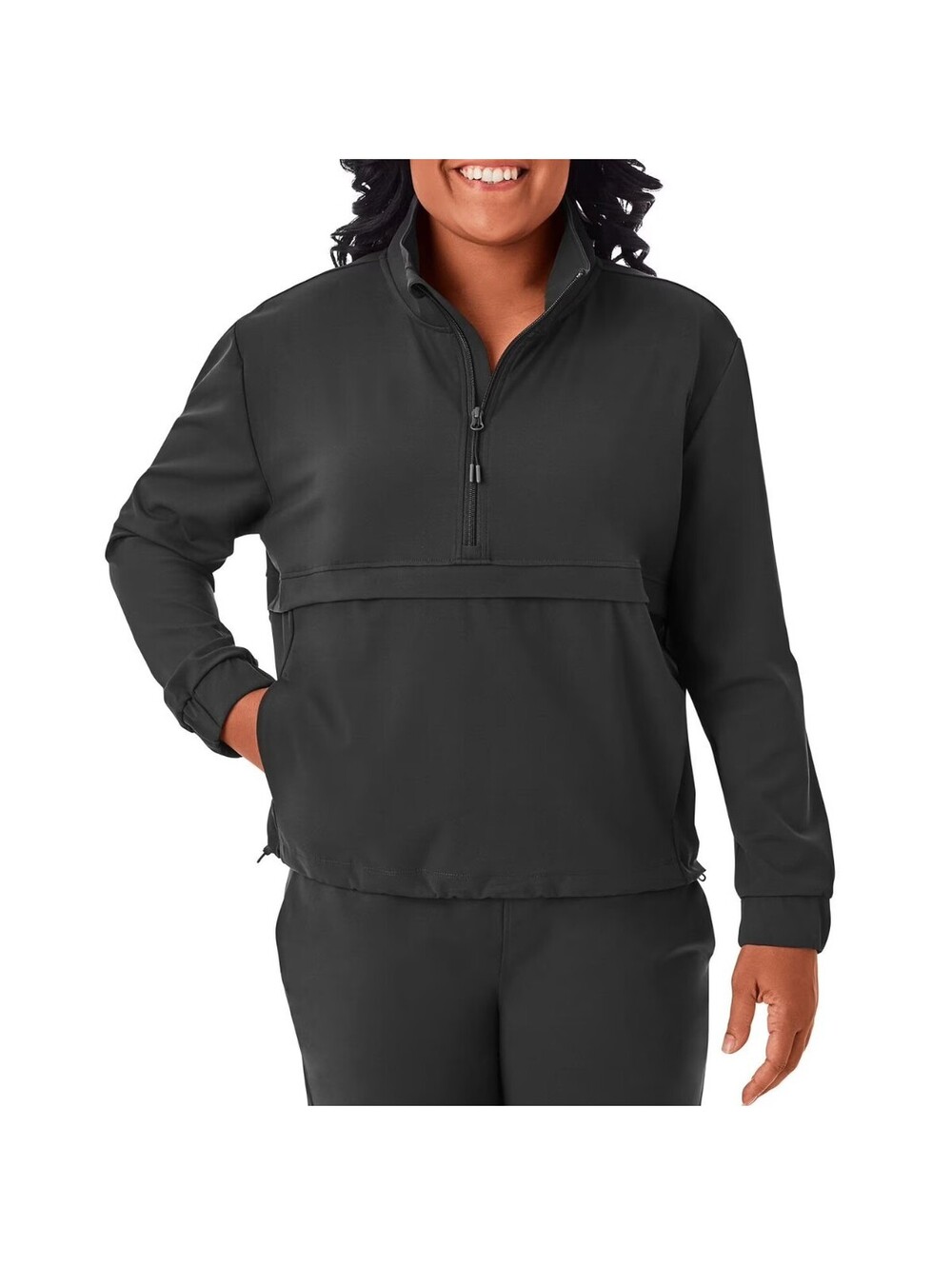 Member's Mark Travel Pullover - Zippered Front Pockets (Black) Large